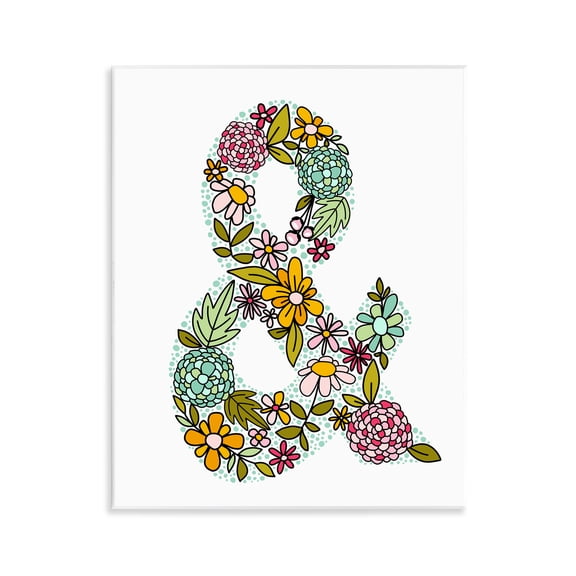 Stupell Industries Hydrangea Florals Ampersand Typography and Symbols Painting Unframed Art Print Wall Art, 11 x 14