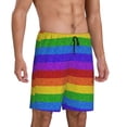 thumbnail image 2 of Fotbe Colorful Glitter Rainbow Pantalones Cortos de Pijama para Hombre, Ropa de Dormir, Pantalones de Pijama Cortos para Hombre-XX-Large, 2 of 6