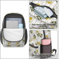 thumbnail image 4 of Sunflower and Plank White Pattern 17" Waterproof Oxford School Backpacks for Teens, S-Shape Padded Straps, for School, Travel, Hiking, Camping, 4 of 5