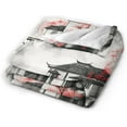 thumbnail image 7 of Fleece Blanket Japanese Splash Red Cherry Blossom Gifts For Girls Women Men Boys Cozy Fuzzy Landscape Blankets - Warm, Flannel for Sofa or Bed, Machine Washable, 7 of 7