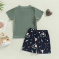 thumbnail image 3 of Esaierr Toddler Baby Boy Summer 2-Piece Set Clothes Cow Print Short Sleeve Round Neck T-Shirt Top Elastic Waist Shorts Clothes Set for 6M-2T, 3 of 3
