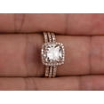 thumbnail image 5 of 3.05 Carat Moissanite Halo Diamond Trio Ring Set on Sale with 18k Gold Plating, 5 of 5