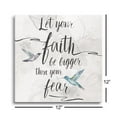 thumbnail image 3 of Faith Bigger Than Fear White Hummingbird 12 x 12 Glass Wall Hanging Sign, 3 of 4