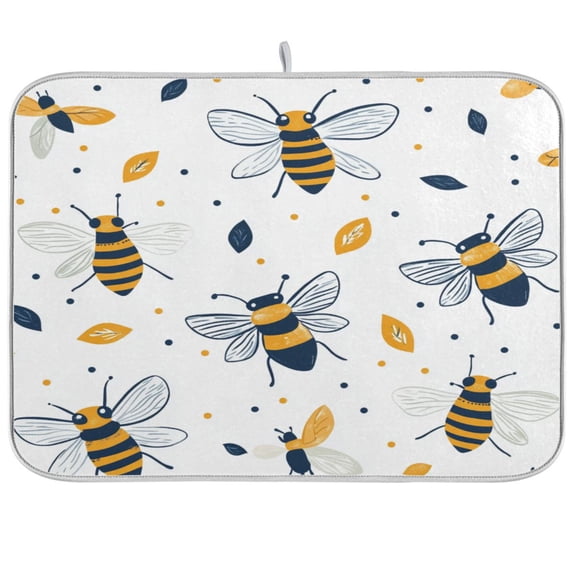 BZSMCE Dish Drying Mat Cut Bee Design Drying Mats