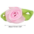 thumbnail image 2 of Uxcell Mini Ribbon Roses, 200Pcs Tiny Satin Fabric Flowers with Green Leaves Rosettes Applique for Crafts Wedding Pink, 2 of 5