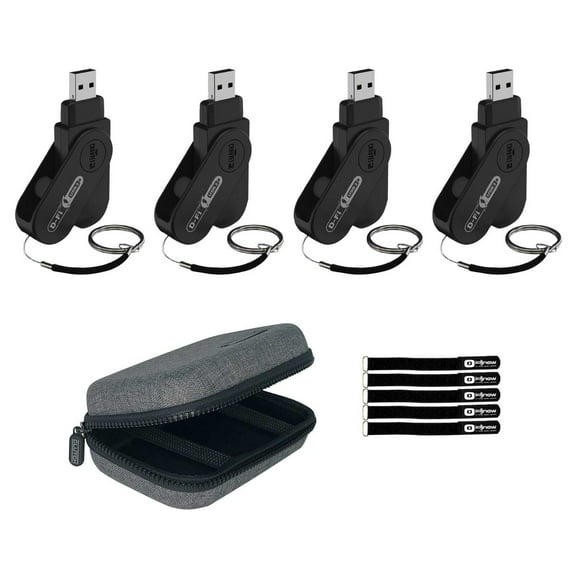 Chauvet DJ D-Fi USB 2 Finger-Sized Wireless D-Fi Transceiver 4-Pack with Case Package