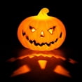 thumbnail image 6 of Halloween Pumpkin Dedorations Indoor Outdoor, Mini Pumpkin Night Light, Weather Resistant Small Pumpkin Figurine for Desk Shelf Halloween Party Indoor Home Decorations 4.72*3.94in 1pack, 6 of 7
