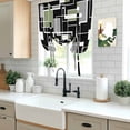thumbnail image 5 of Sage Green Black Geometric Balloon Curtains for Windows, Bedroom Curtains 54 Inch Length, Modern Abstract Art Block Tie Up Curtains Panels Thermal Insulated Bathroom Curtains Window 42"x54", 5 of 8
