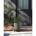 thumbnail image 4 of Veradek Mason Series Raised Demi 12" Plastic-Stone Planter with Stand - 2-Pack Gray/Brown, 4 of 10