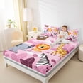 thumbnail image 3 of Erosebridal Wild Giraffe Elephant Bed Sheets,Cute Lions Animals King Sheets For Girls Kids 4-Piece, 3 of 6