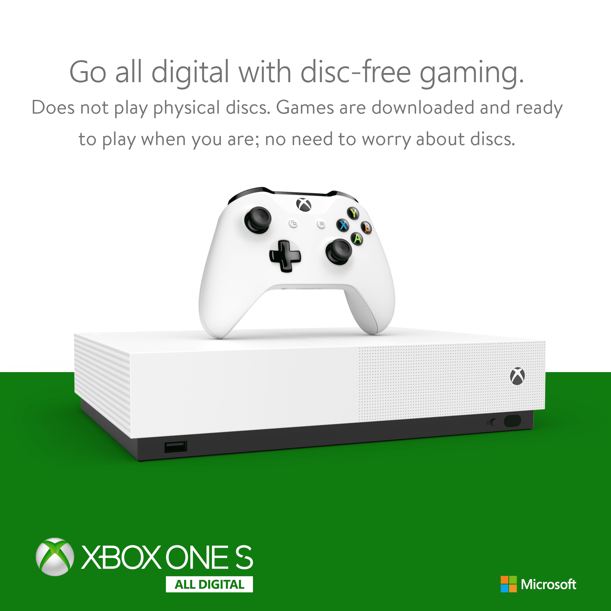 moreel symbool Weigeren Microsoft Xbox One S 1TB All Digital Edition 3 Game Bundle (Disc-free  Gaming), White, NJP-00050 - Walmart.com