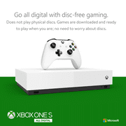 Microsoft Xbox One S 1TB All Digital Edition 3 Game Bundle (Disc-free Gaming), White, NJP-00050