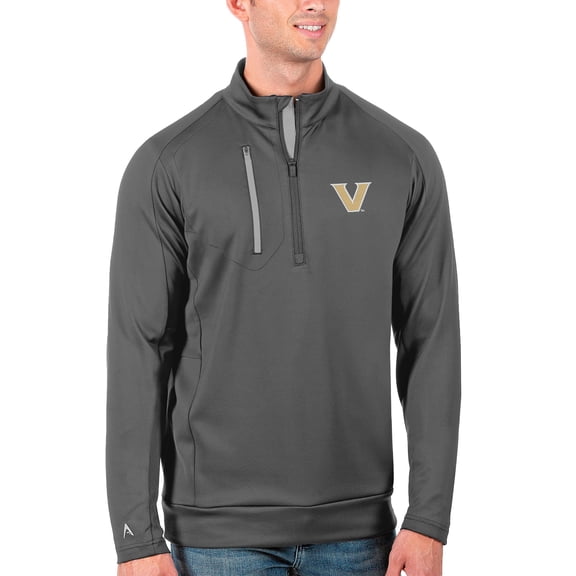 Men's Antigua Steel Vanderbilt Commodores Generation Quarter-Zip Pullover Top