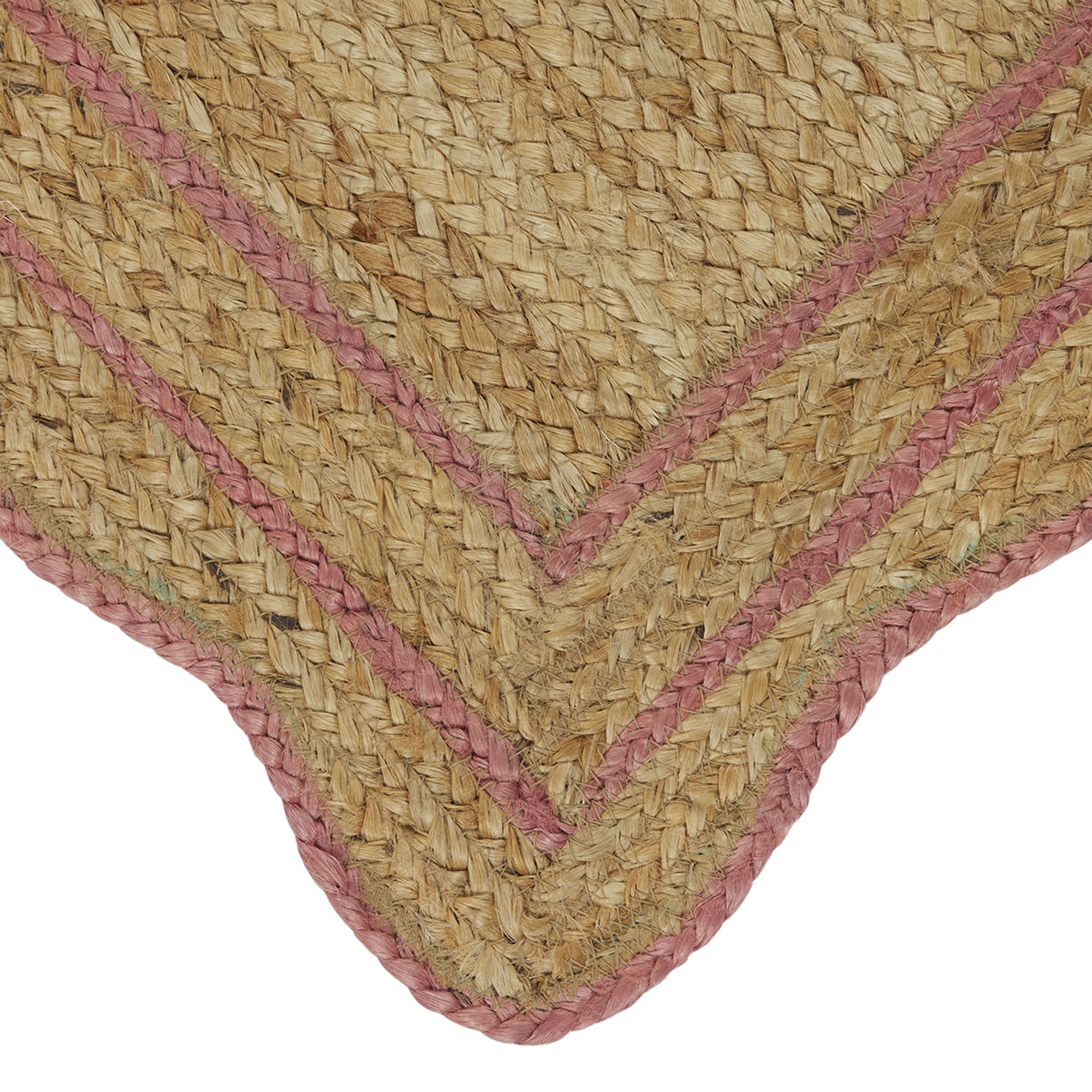 The Pioneer Woman 100% Jute Scallop Kitchen Rug, Natural & Coral, 20" x 34"