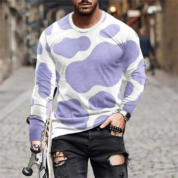 XZNGL Long Sleeve T Shirts for Men Men Casual Round Neck Long Sleeve  Pullover Non-Positioning 3D Printed T-Shirt T Shirts for Men Fashion Into  the Am T Shirts for Men Long Sleeve