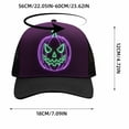 thumbnail image 5 of Hotyverty Clearance Purple Black Neon Pumpkin Snapback Cap, Spooky Halloween Themed Breathable Mesh Comfort Adjustable Strap, Unique Halloween Gifts For Men Women Halloween Party Cosplay Accessory, 5 of 6