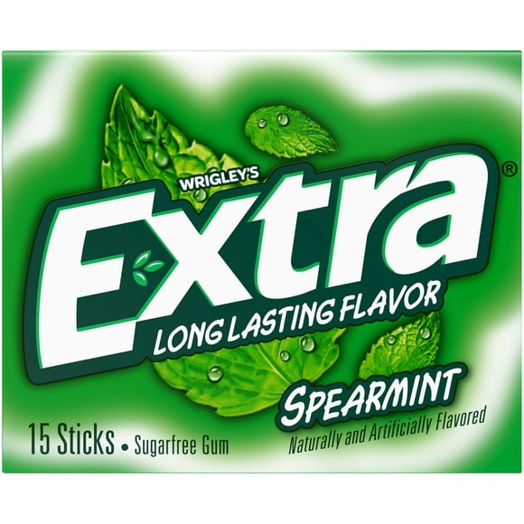 Extra Gum Spearmint Sugar Free Chewing Gum, Single Pack - 15 Stick