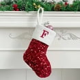 thumbnail image 1 of TIMIFIS Christmas Stockings with Letter Christmas Decorations Gift Bag Socks Mini Cute Sequins Knit Initial Monogrammed Letter, 1 of 1