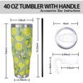 thumbnail image 6 of Lemon 40 Oz Tumbler with Handle and Straw, Cute Lemon Large Big Stainless Steel Vacuum Insulated Tumbler Iced Coffee Cup Water Bottle Travel Mug, Lemon Gifts for Women Decor Stuff, Sage Green Yellow, 6 of 6