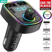 Bluetooth FM Transmitter for Car, Wireless Audio Adapter Car Kit MP3 Player, USB Car Charger, Support U Disk/Hands Free Calling
