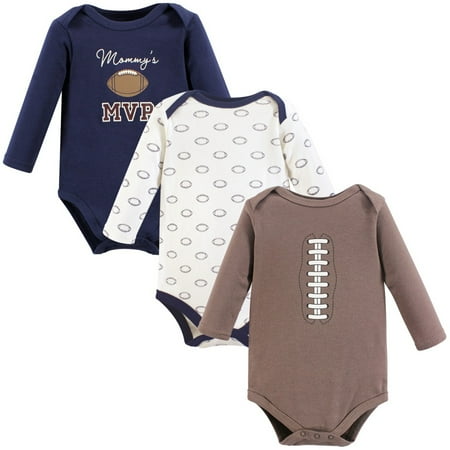 

Hudson Baby Infant Boy Cotton Long-Sleeve Bodysuits Football Mvp 12-18 Months
