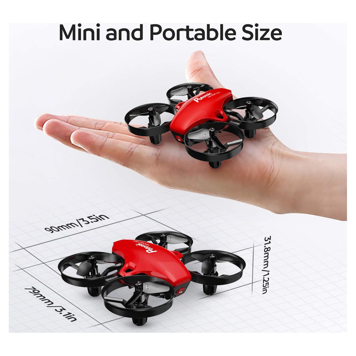 Potensic Upgraded A20 Mini Drone Easy to Fly Even to Kids and Beginners, RC  Helicopter Quadcopter with Auto Hovering, Headless Mode, 3 Batteries and  Remote Control, Gift Choice for Boys and Girls