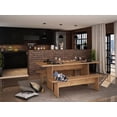 thumbnail image 2 of NoMad 67.91 Rustic Country Dining Set of 3 in Nature, 2 of 7