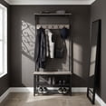 thumbnail image 5 of Nordic Hygge 70.3 in. Industrial Hall Tree with Shoe Bench & Storage Shelves, Greige & Black, 5 of 6