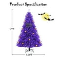 thumbnail image 2 of Gymax 7 FT Pre-lit Purple Artificial Christmas Halloween Tree w/ Mini Pumpkins, 2 of 10
