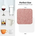 thumbnail image 6 of Pofeuu Rose Gold Pink Glitter Print Coasters for Drinks, 4Pack PU Leather Coasters, Bar Drink Coasters for Tabletop Protection, Furniture from Damage-Square, 6 of 6