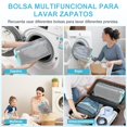 thumbnail image 2 of 2 Piezas Bolsa de Lavado de Zapatos, Bolsa para Lavar Tenis en Lavadora, Bolsas para Zapatos Reutilizable con 2 Arbol de Hormas para Zapatos Ajustable, para Zapatos de Gimnasio, Tenis (Gris), 2 of 7