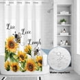 thumbnail image 2 of No Hook Shower Curtain, Sunflower Bee Shower Curtains for Bathroom with See Through Top Window, Vintage Yellow Floral Farmhouse Watercolor Waterproof & Washable Bath Curtain Stand Up Stall 36"x72", 2 of 9