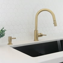 Stylish Ht 14”  Brushed Gold Single Handle Kitchen Faucet with Soap Dispenser K131GS01G