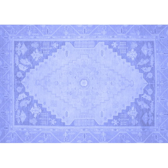 Ahgly Company Indoor Rectangle Oriental Blue Modern Area Rugs, 3' x 5'