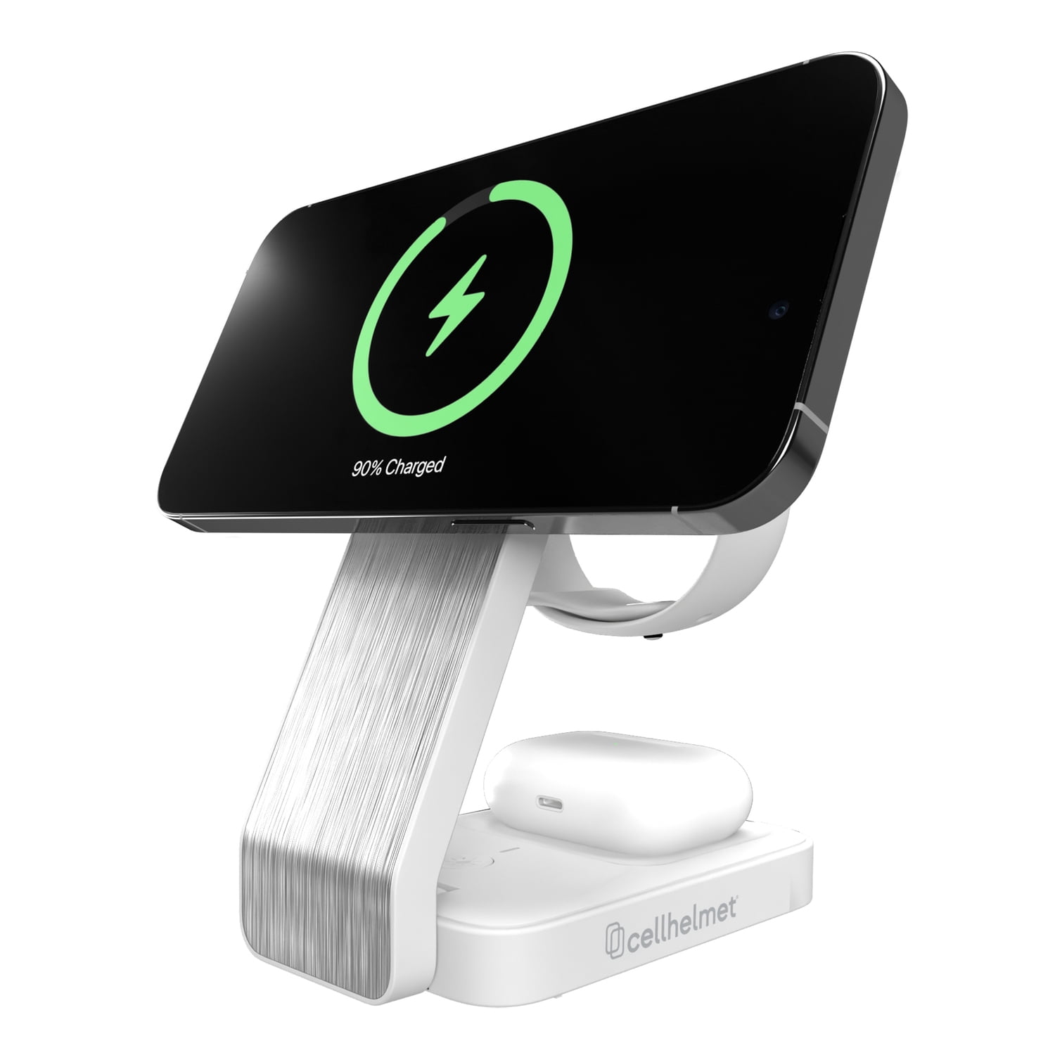 Cellhelmet 15-Watt 3-in-1 Qi Charging Stand with 3-Ft. Charging Cable