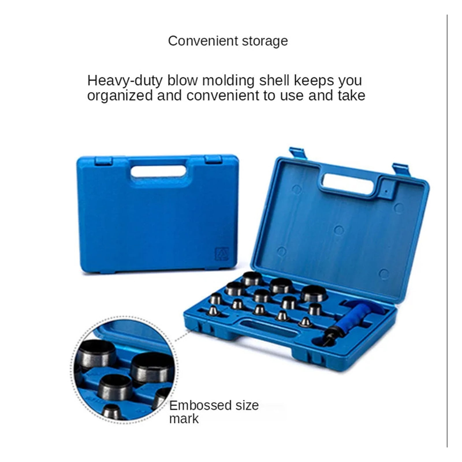 Leather DIY Craft 14pcs Hollow Punch Set, Belt Round Hole Punching Machine Replaceable High Carbon Steel Heavy Punch Tool