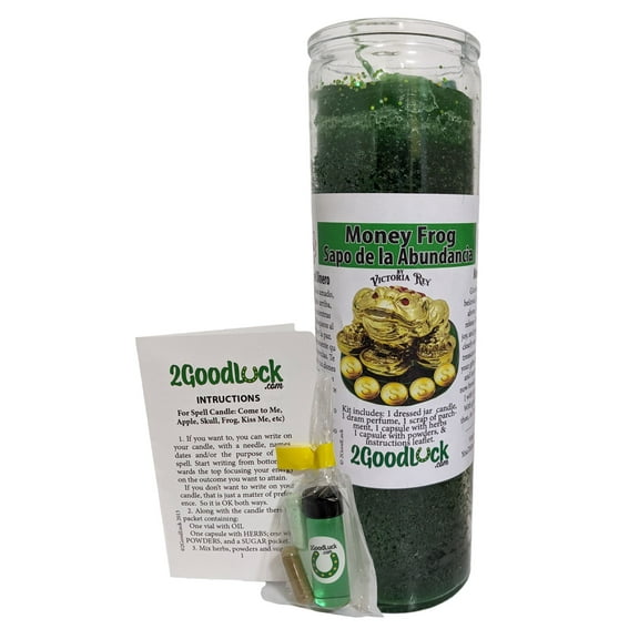 Money Frog Dressed Candle Kit - Sapo Para La Abundancia