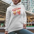 thumbnail image 2 of Retro Be My Valentine with Burger & Fries, Valentine's Day Gift, White Hooded Sweatshirt or Hoodie, Small, 2 of 5