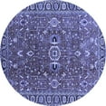 thumbnail image 1 of Ahgly Company Machine Washable Indoor Round Oriental Blue Traditional Area Rugs, 4' Round, 1 of 4