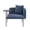 Navy, variant on Upholstered Accent Lounge Chair with Small Table and Back Pillow, Modern Single Sofa Armchair with Metal Frame and Side Pockets, Navy Reading Seating for Bedroom Home Office