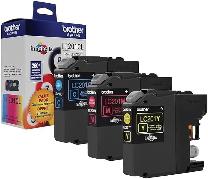 Brother LC201CL - 3-pack - yellow, cyan, magenta - original - ink cartridge - for Brother MFC-J460DW, MFC-J480DW, MFC-J485DW, MFC-J680DW, MFC-J880DW, MFC-J880N, MFC-J885DW