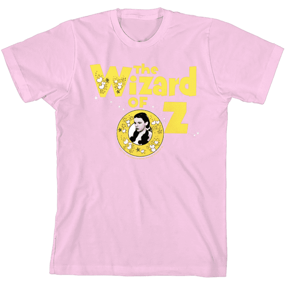 Wizard Of Oz Dorothy Logo Girl's Pink Crew Neck Short Sleeve Tee-Medium
