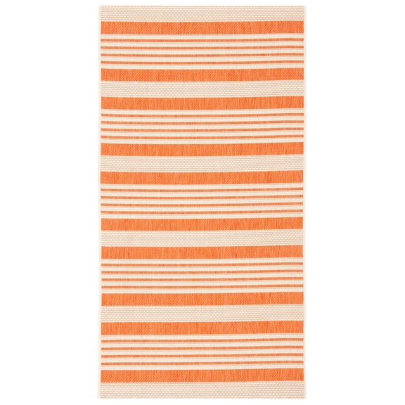 Safavieh Courtyard Caroline Striped Indoor/Outdoor Area Rug, Terracotta/Beige, 2'7" x 5'