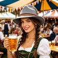 thumbnail image 2 of Levmjia Womens Bavarian Hat Traditional Oktoberfest German Flag Decor Lightweight Adjustable For Beer Festival Themed Party Halloween Costume Summer Daily Wear, 2 of 8