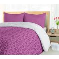 thumbnail image 5 of Ambesonne Damask Duvet Cover Sets, Monochrome Curvy Floral Art, 2-Queen, Pink Magenta, 5 of 7