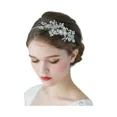 thumbnail image 2 of Diademas de boda hechas a mano con perlas para mujer, diadema de novia con diamantes de imitación plateados, accesorios de joyería para el cabello, 1 pieza blanca, 2 of 5