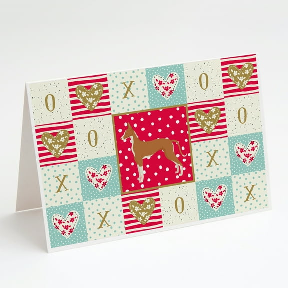 Caroline's Treasures Ibizan Hound Love Greeting Cards with Envelopes, 5" x 7" (8 Count)