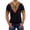 Black, variant on Dellytop Men's Summer V-Neck Short Sleeve T-Shirt Blue XXL