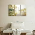 thumbnail image 2 of Elephant Stock Glass Room Abstract Wall Art - Horizontal Multi Panel Canvas - Living Room Wall Decor - Abstract Multi Panel - Yellow And Beige Decor - 38" x 24", 2 of 8