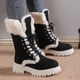 thumbnail image 5 of Zapatos de mujer botas de nieve de invierno con tacón grueso y correa cálida, botas para correr, botas vaqueras, 5 of 6